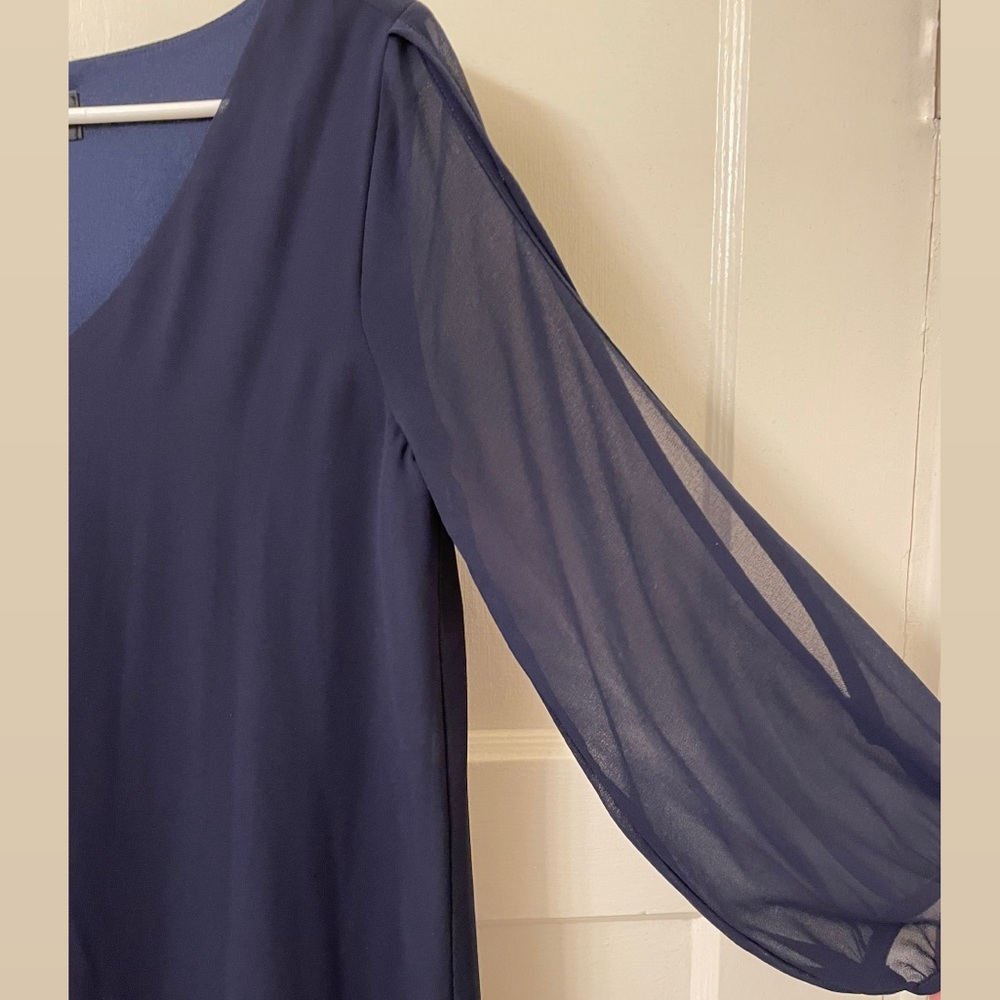 Lulu’s Shifting Dears Navy Blue Long Sleeve Dress - Picture 6 of 8